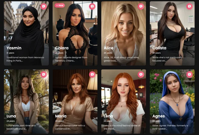 Image showing available girls of various ethnicities on candy ai