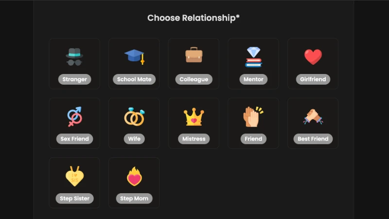 choose relationship image on candy ai