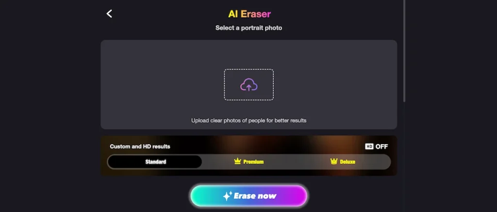 xjoy ai eraser section